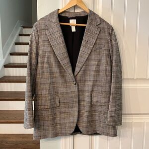 H&M Gray Plaid Blazer